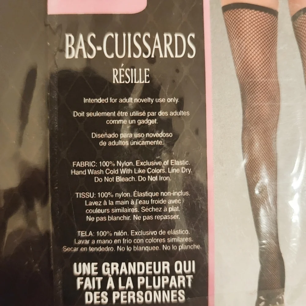 NWT Fishnet Thigh High Stockings Black Sexy Goth Punk Adult One Size Fits Most